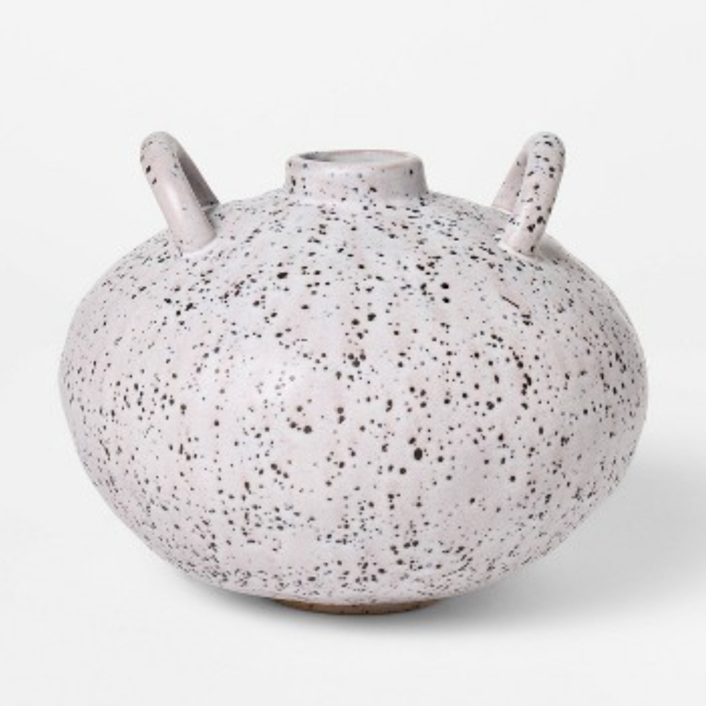 Target White and Black Ceramic Art Vessel